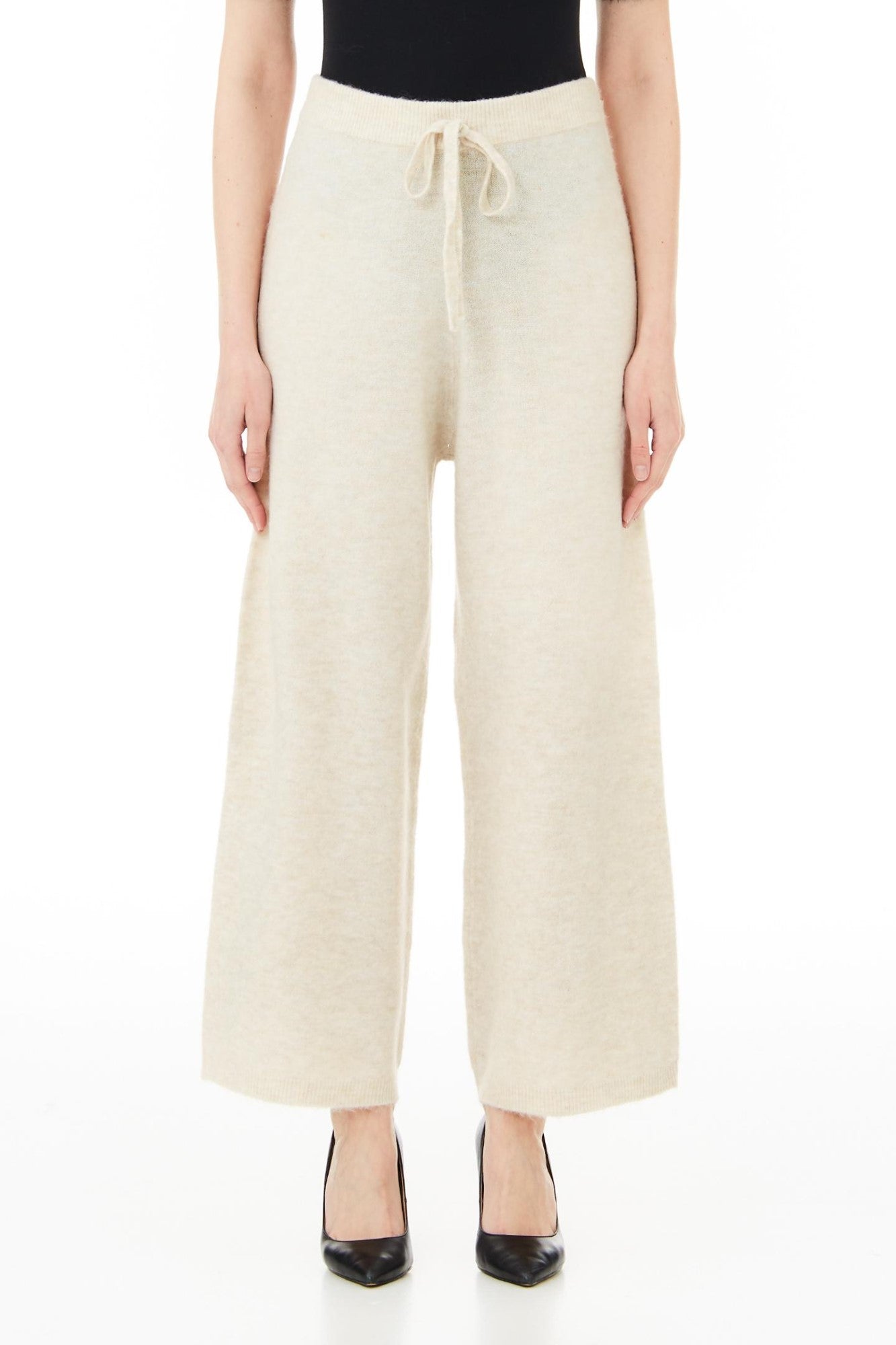 Pantaloni LIU JO de dama cu snur si evazati IMBRACAMINTE LIU JO Alb XS 805494413847