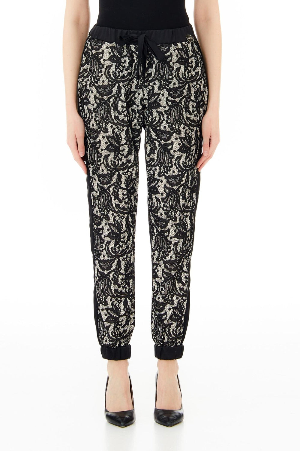 Pantaloni Dama LIU JO cu siret IMBRACAMINTE LIU JO Negru XS 8054944143295