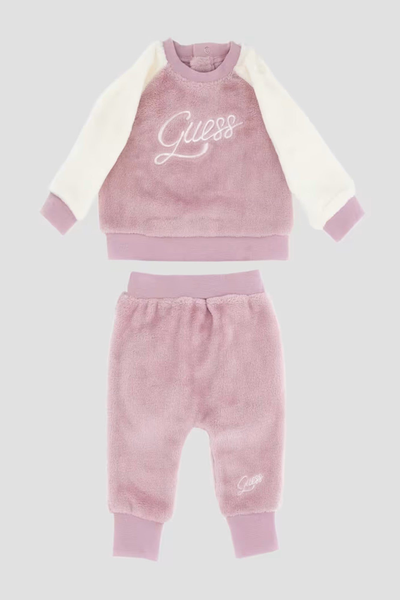 Set GUESS KIDS pulover si pantaloni IMBRACAMINTE GUESS KIDS Roz 0/3M 7622336691399