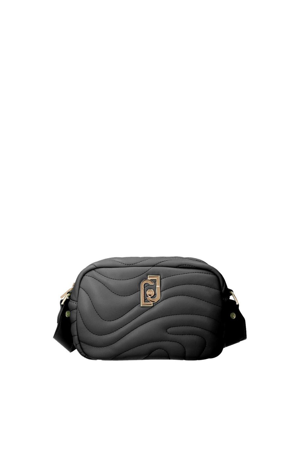 Geanta LIU JO crossbody  cu logo auriu si accesorizata cu portofel GENTI LIU JO Negru ONE 805494449829