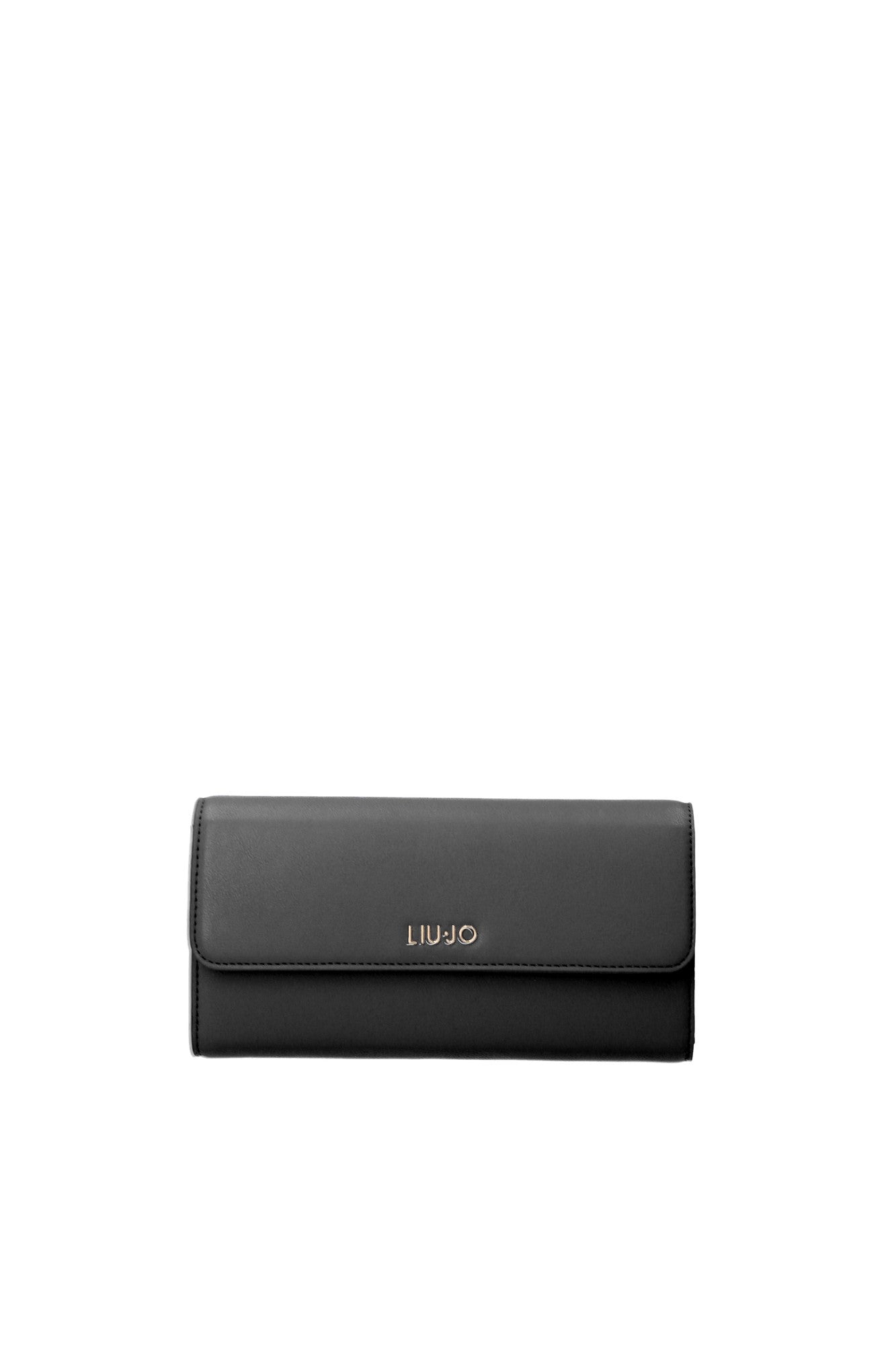 Portofel LIU JO de dama cu logo auriu si inchidere cu capsa ACCESORII LIU JO Negru ONE 805494465399