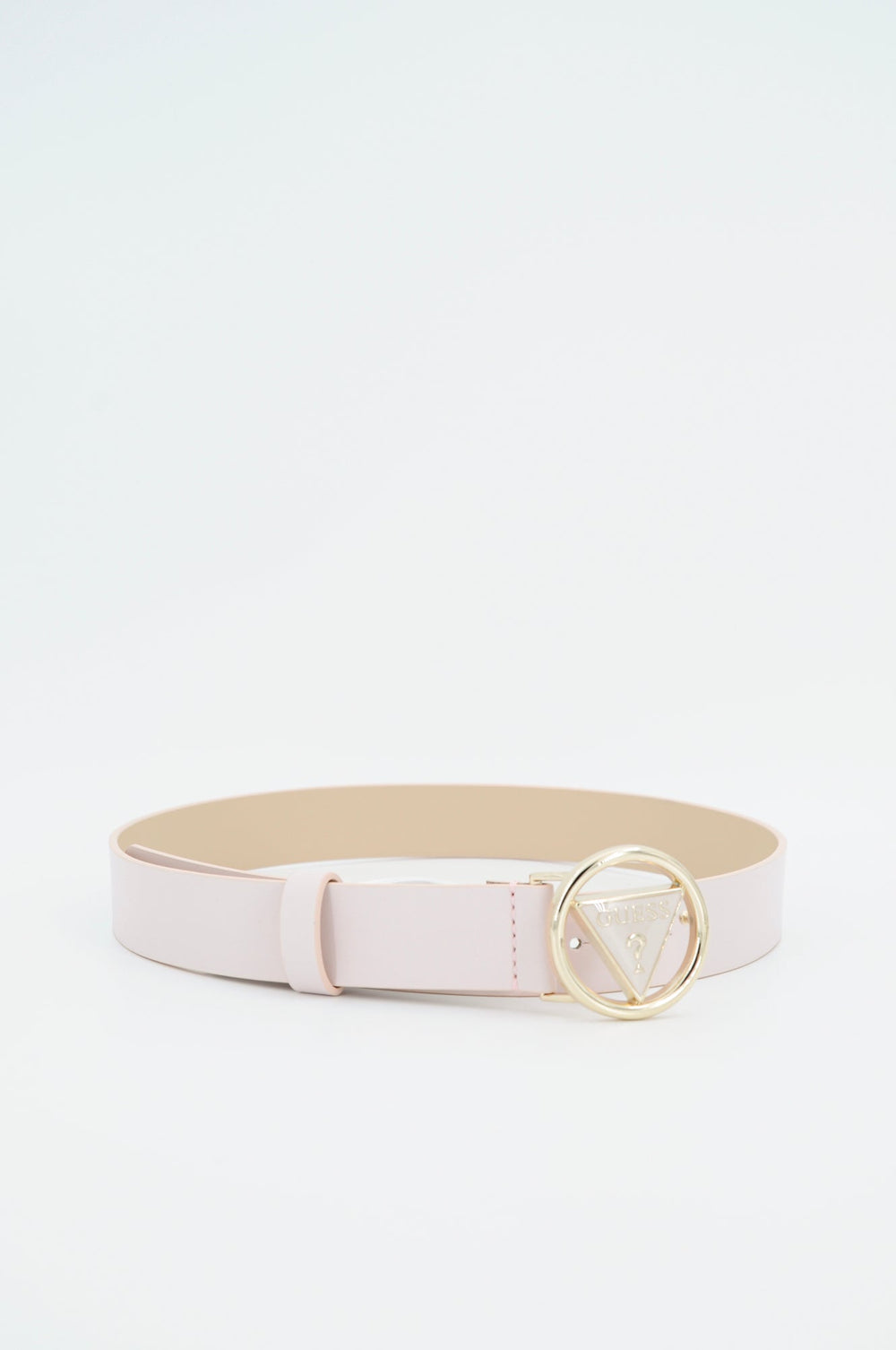 Curea Dama GUESS cu catarama aurie si logo triunghi ACCESORII GUESS Bej XXS 