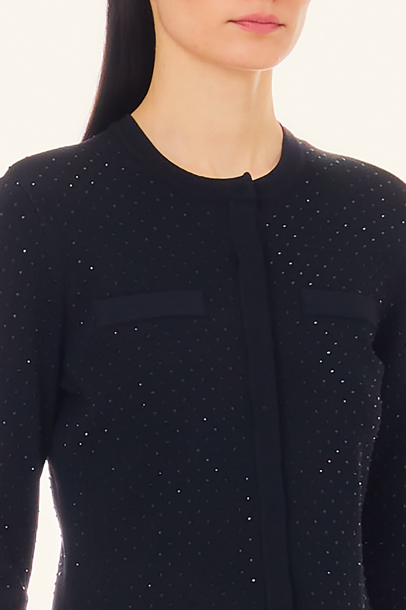 Pulover LIU JO Dama Cu Aplicatii Pietre Stil Cristal Slim Fit IMBRACAMINTE LIU JO   