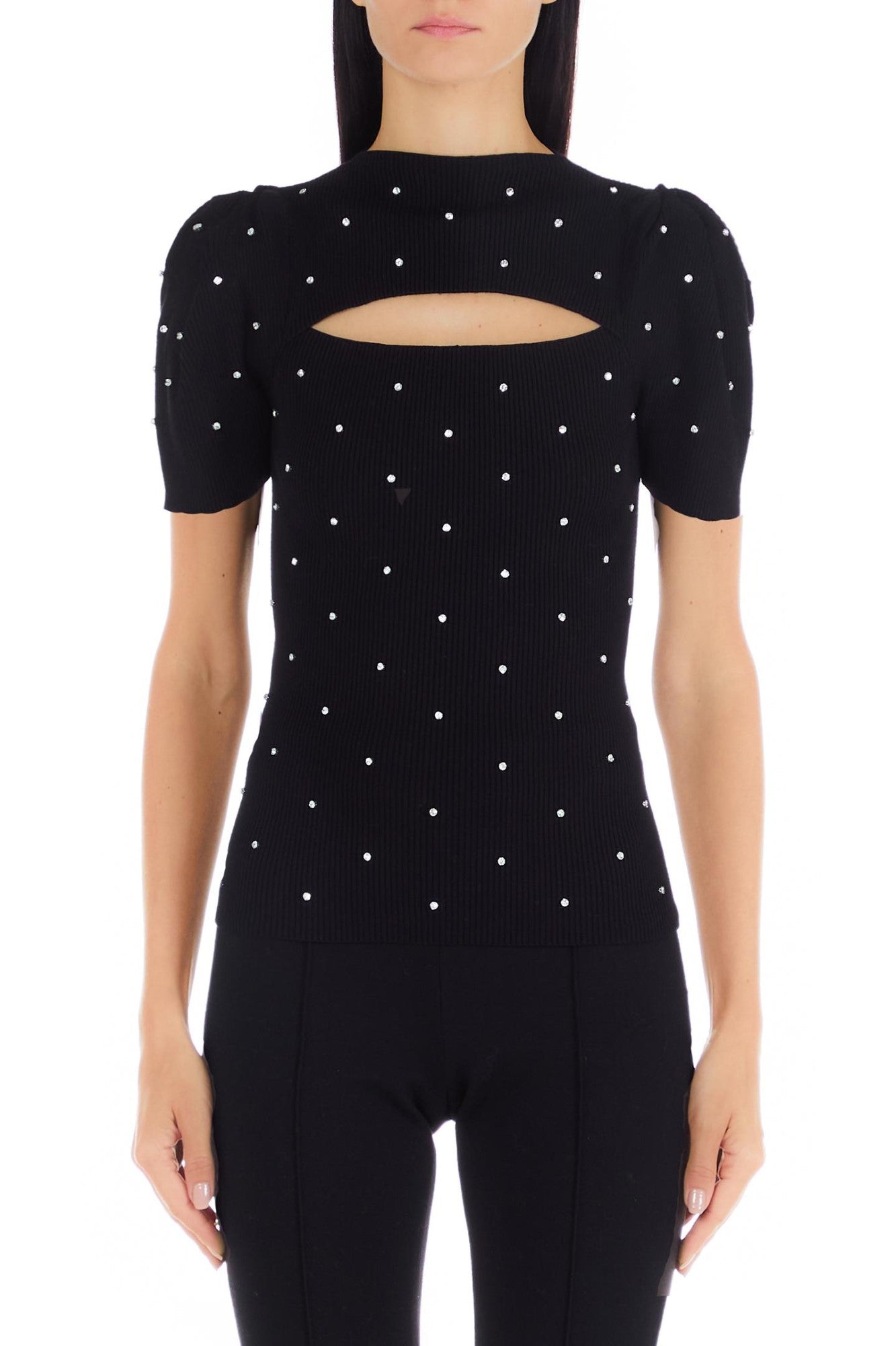 Pulover Dama LIU JO cu strasuri TRICOTAJE SI PULOVERE LIU JO Negru XS 8055130719164