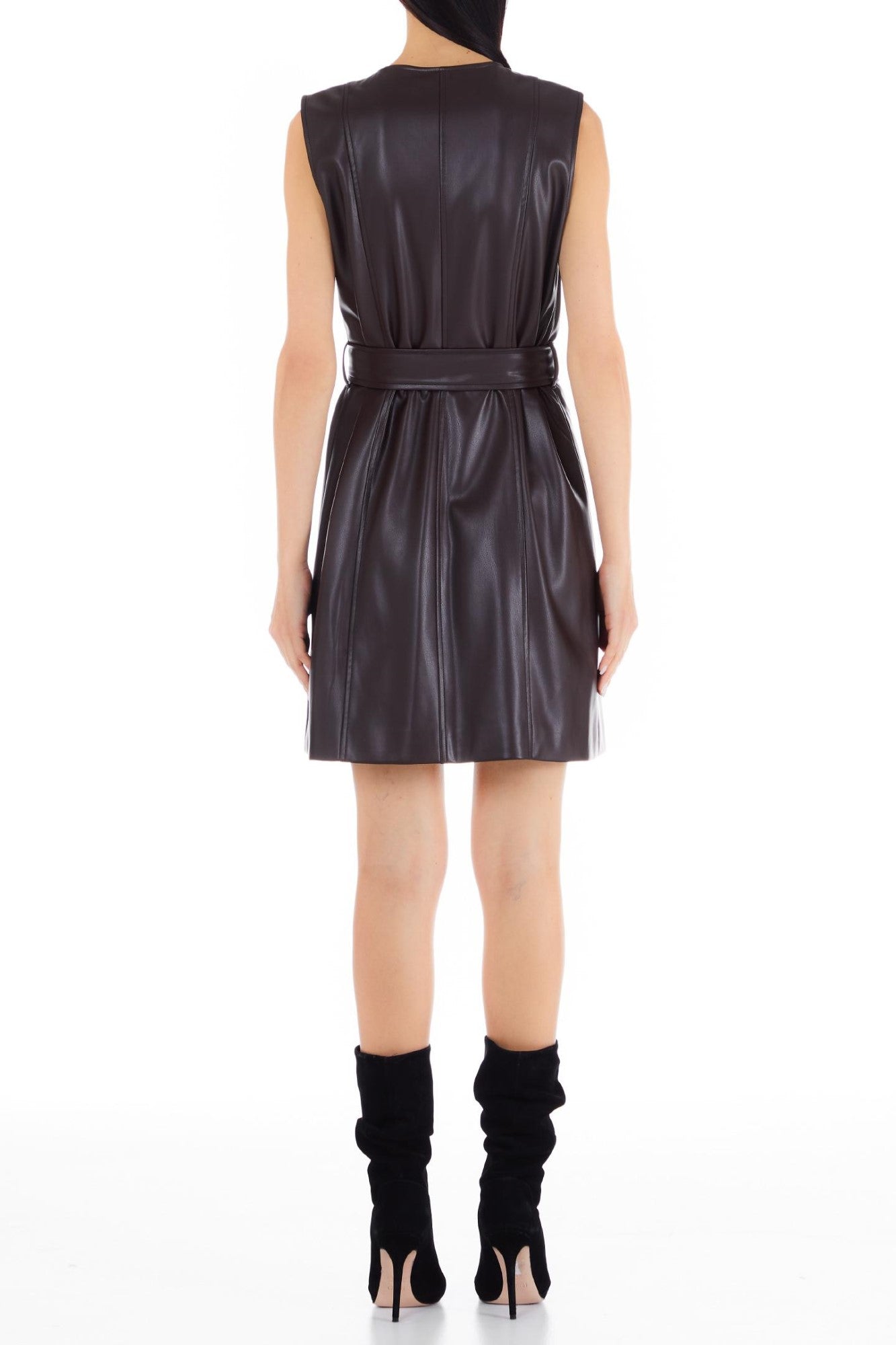 Rochie LIU JO de dama  din piele ecologica  accesorizata cu cordon in talie IMBRACAMINTE LIU JO   