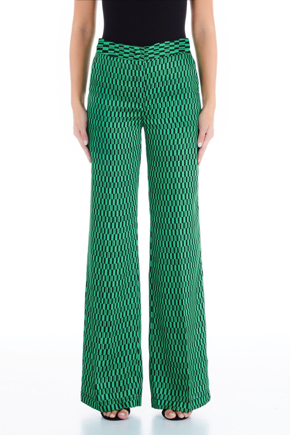 Pantaloni Dama LIU JO evazati in carouri PANTALONI LIU JO Verde 38 8055130829771