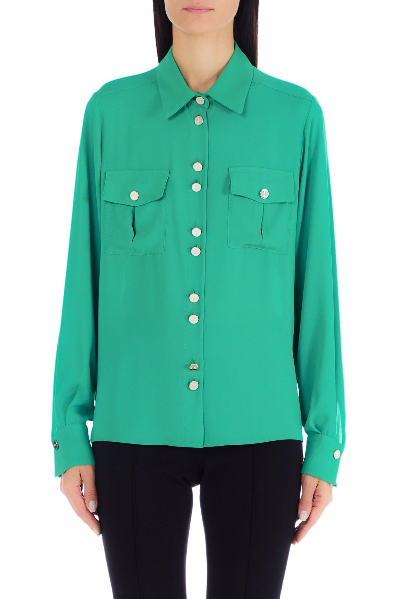 Camasa Dama LIU JO cu nasturi metalici CAMASI LIU JO Verde 38 8055130856777