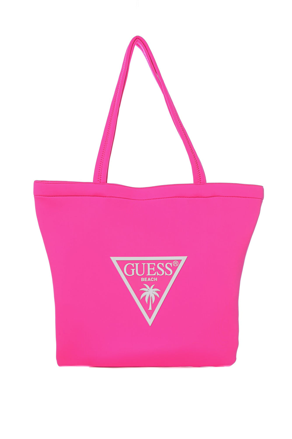 Geanta de plaja GUESS din material textil cu logo DE UMAR GUESS Roz ONE 7628067048891