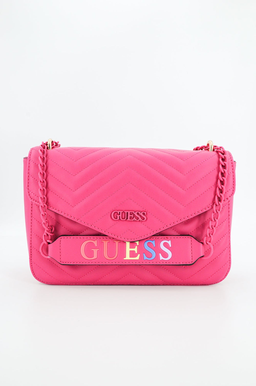 Geanta de Dama GUESS cu logo multicolor GENTI GUESS Roz ONE 190231746676
