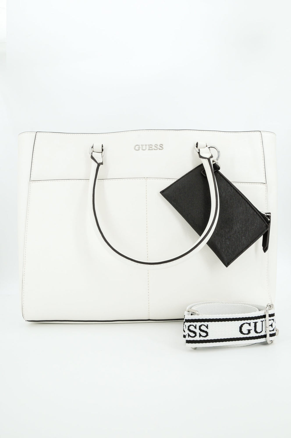 Geanta de Dama GUESS cu portfard breloc GENTI GUESS Alb ONE 190231750604