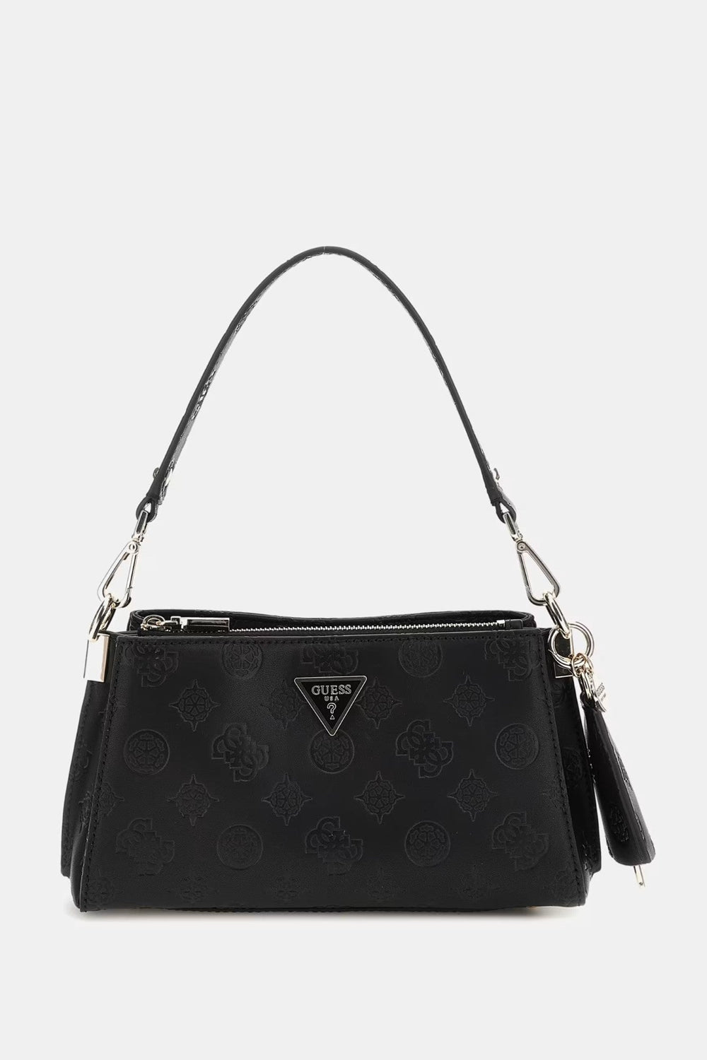 Geanta GUESS Dama De Umar Cu Logo Imprimat Si Breloc Accesorizat GENTI GUESS Negru ONE 190231817000