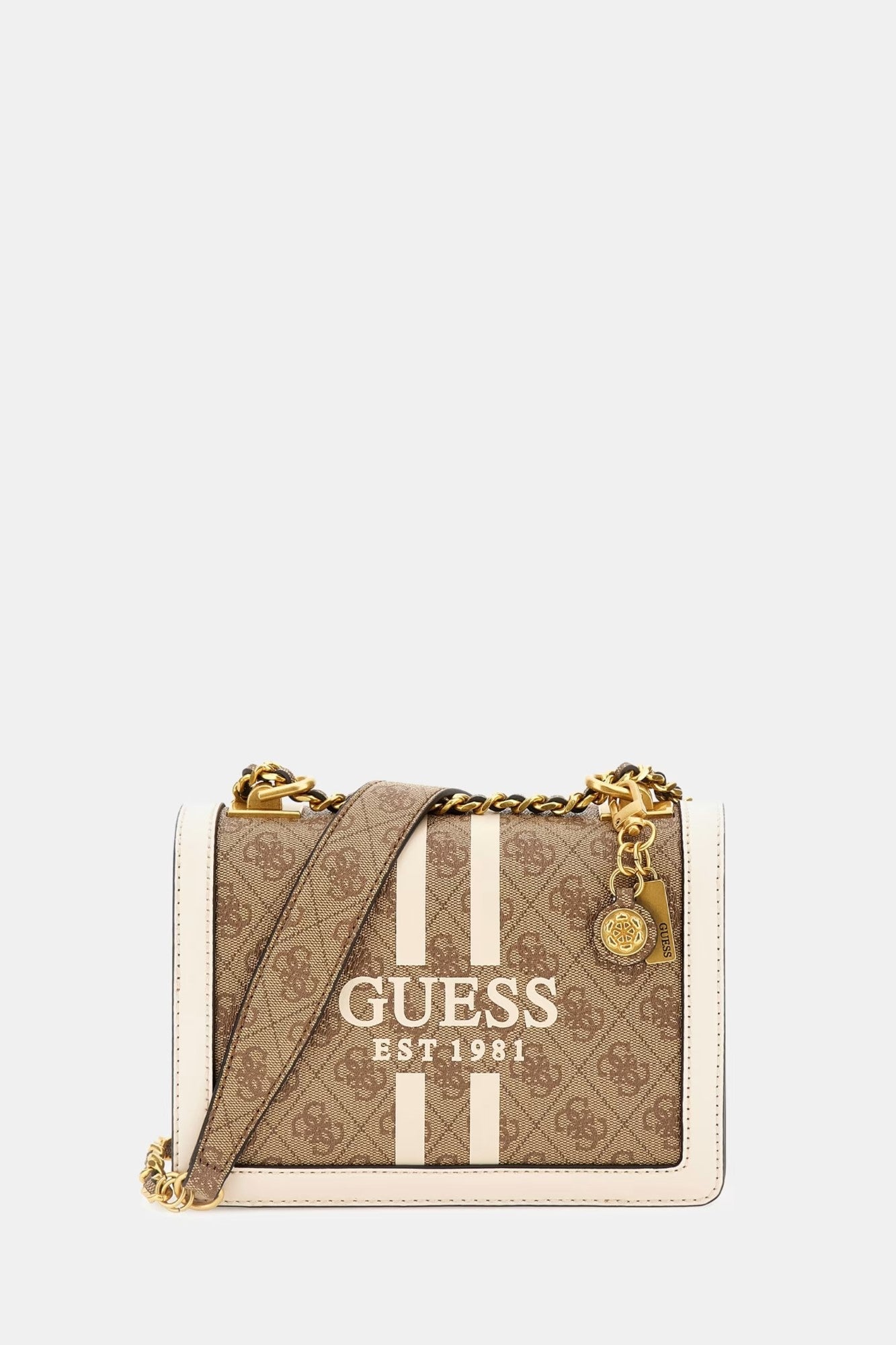 Crossbody Dama GUESS cu logo print CROSSBODY GUESS Maro ONE 190231729013