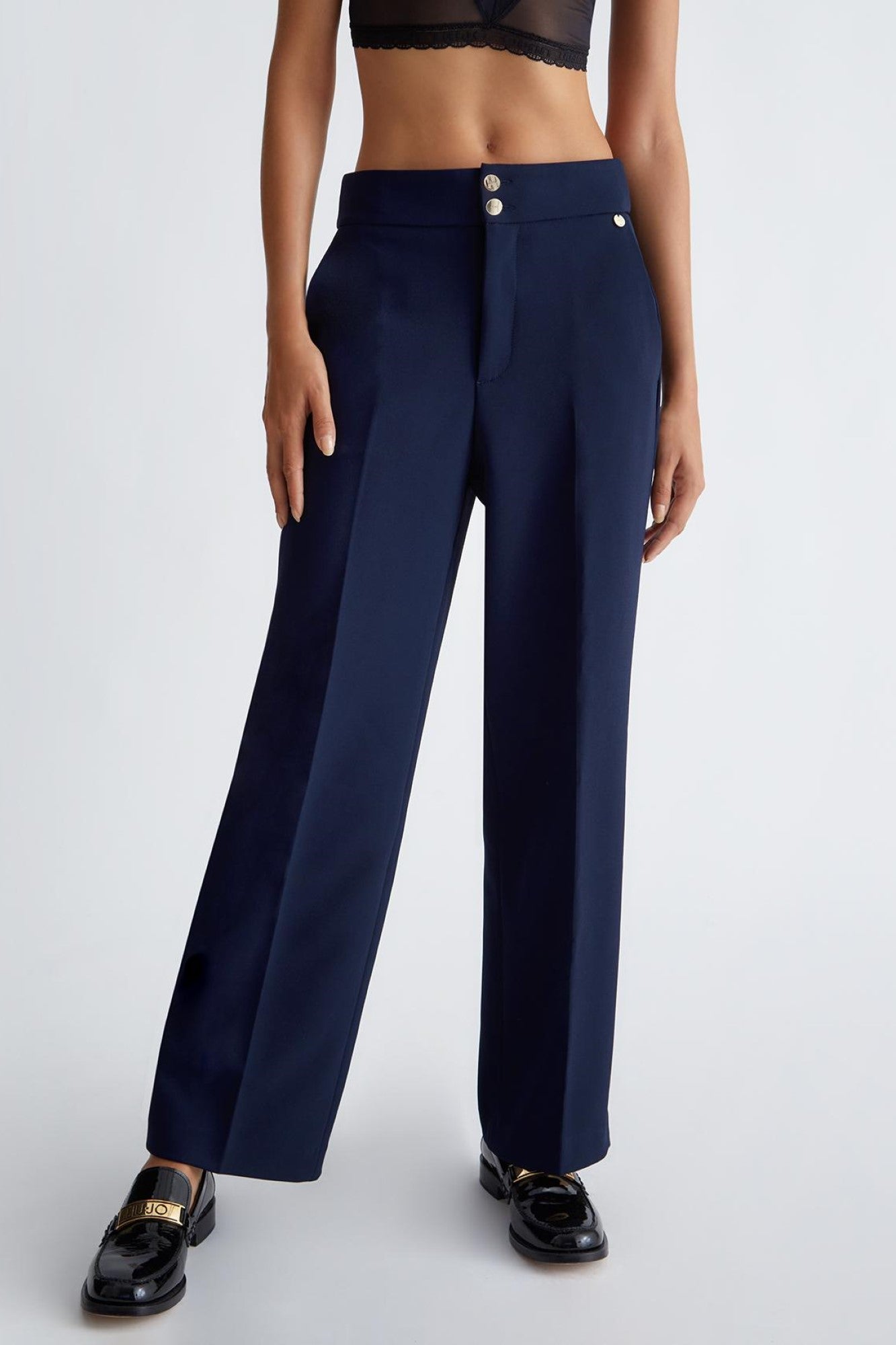 Pantaloni Dama LIU JO evazati IMBRACAMINTE LIU JO Albastru 40 8054944746168