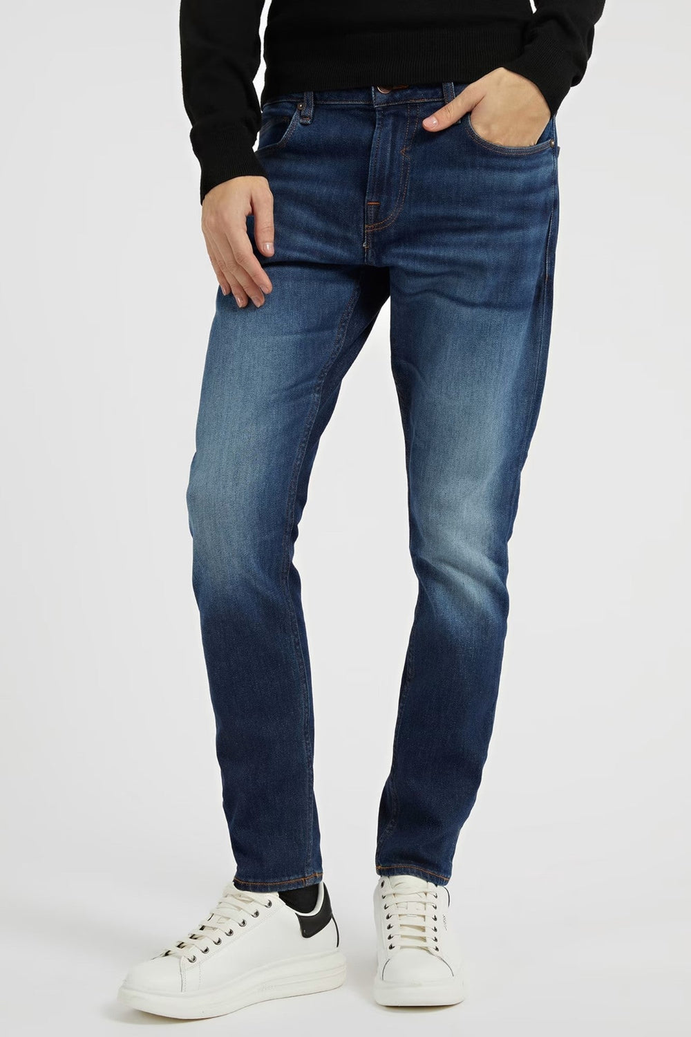 Pantaloni Barbati Denim GUESS Skinny Fit Cu Talie Medie PANTALONI DENIM GUESS Albastru 29 7621826300636