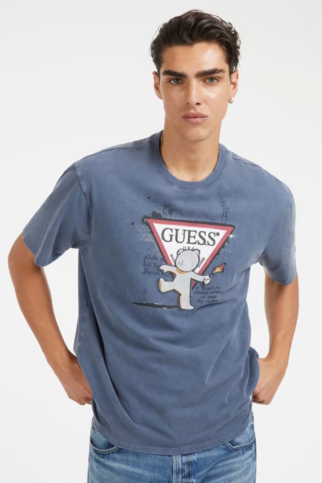 Tricou GUESS cu logo IMBRACAMINTE GUESS Albastru XS 7622336825565