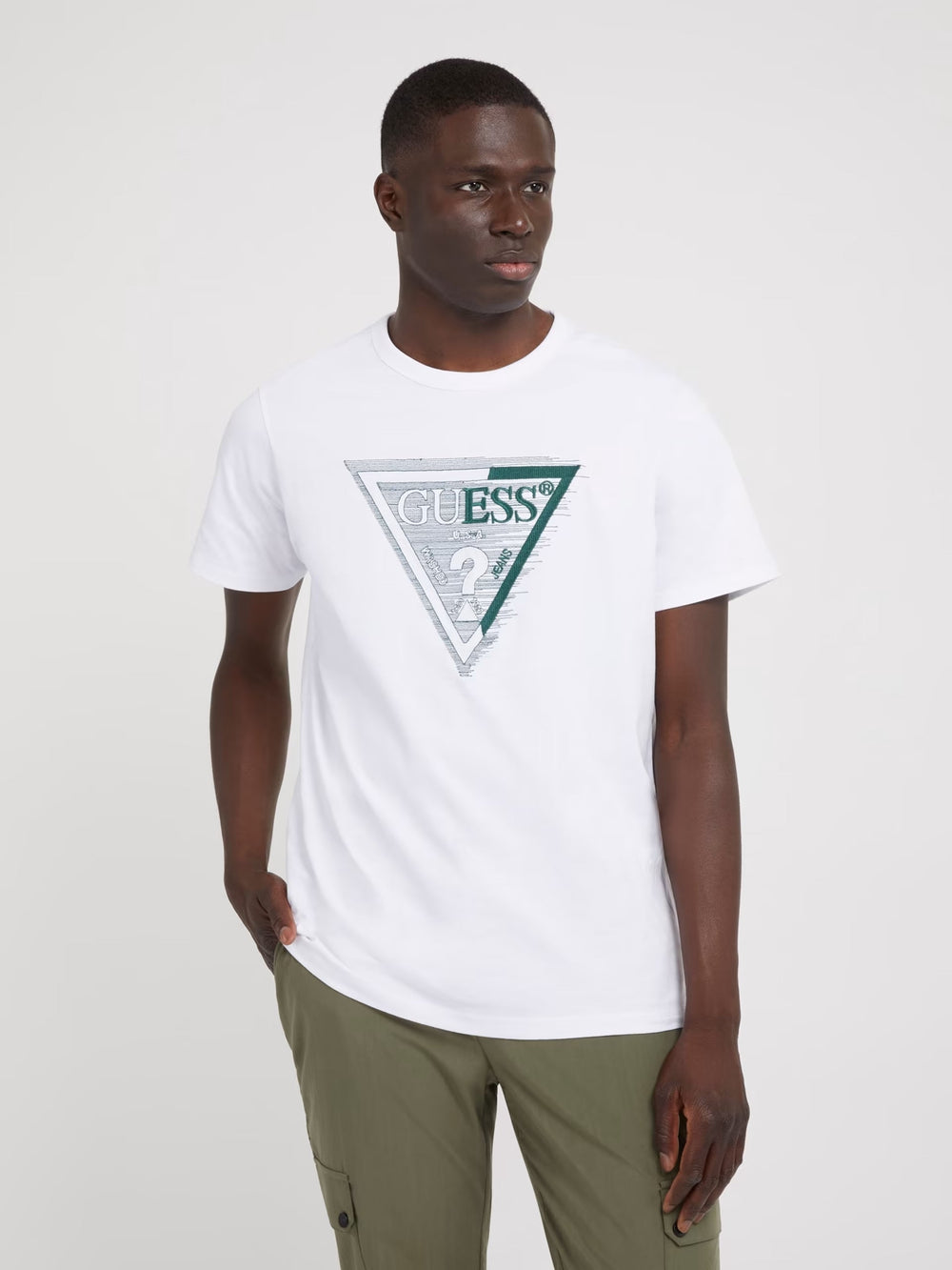 Tricou Barbati GUESS cu logo mare TRICOURI GUESS Alb S 7622078846415