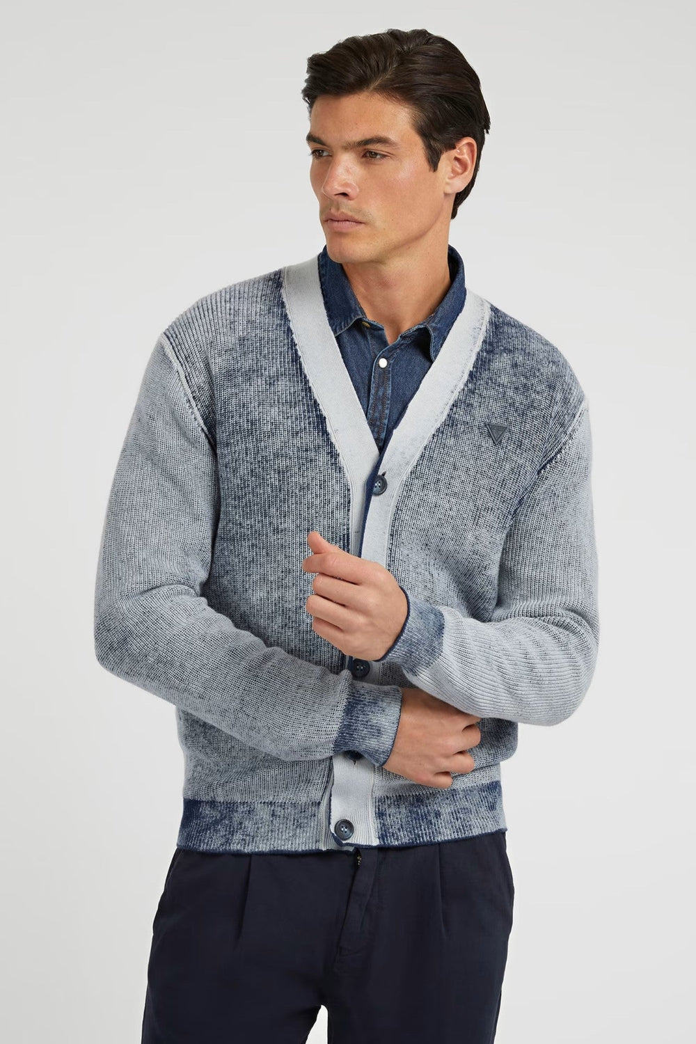 Cardigan barbatesc GUESS din bumbac IMBRACAMINTE GUESS Albastru S 7622078592824