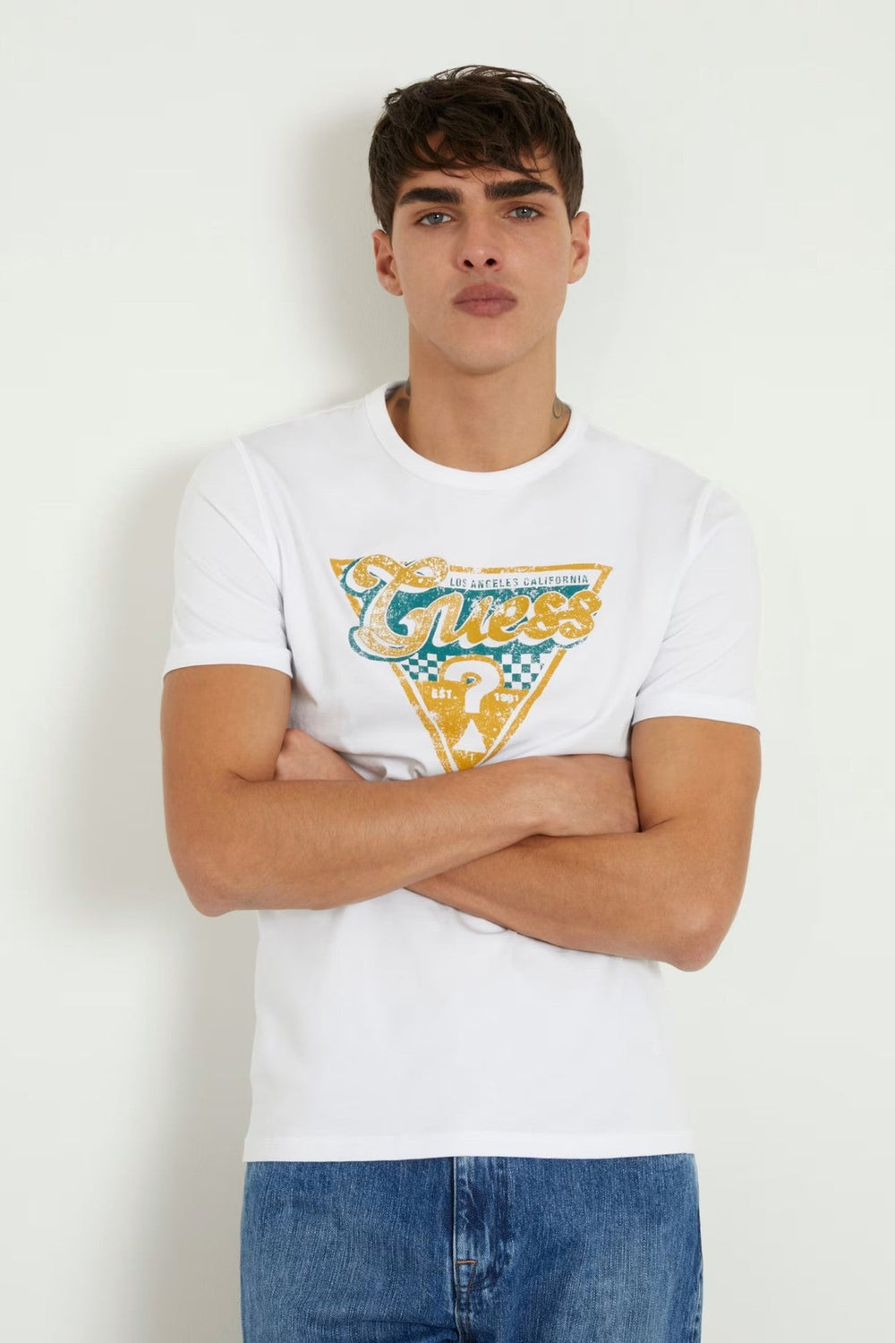 Tricou GUESS De Barbati Cu Logo IMBRACAMINTE GUESS Alb S 762492648884