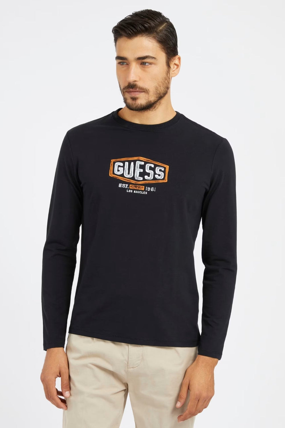 Bluza GUESS De Barbati Cu Maneca Lunga IMBRACAMINTE GUESS Negru XS 762492650339
