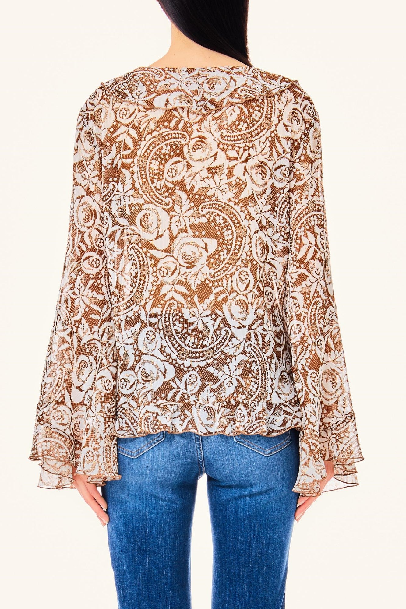 Bluza LIU JO cu dantela si print floral IMBRACAMINTE LIU JO   