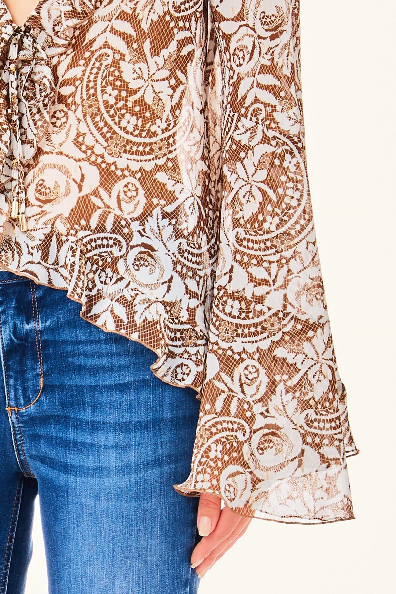 Bluza LIU JO cu dantela si print floral IMBRACAMINTE LIU JO   