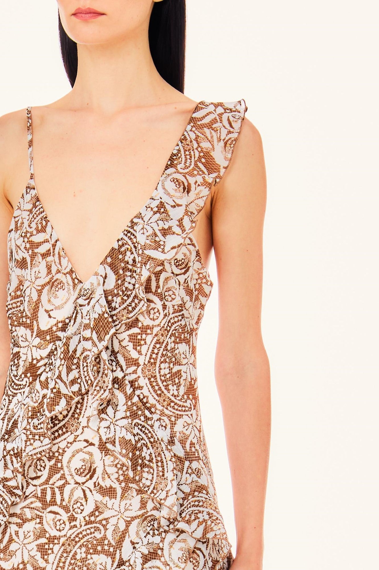 Rochie LIU JO cu dantela si print floral IMBRACAMINTE LIU JO   