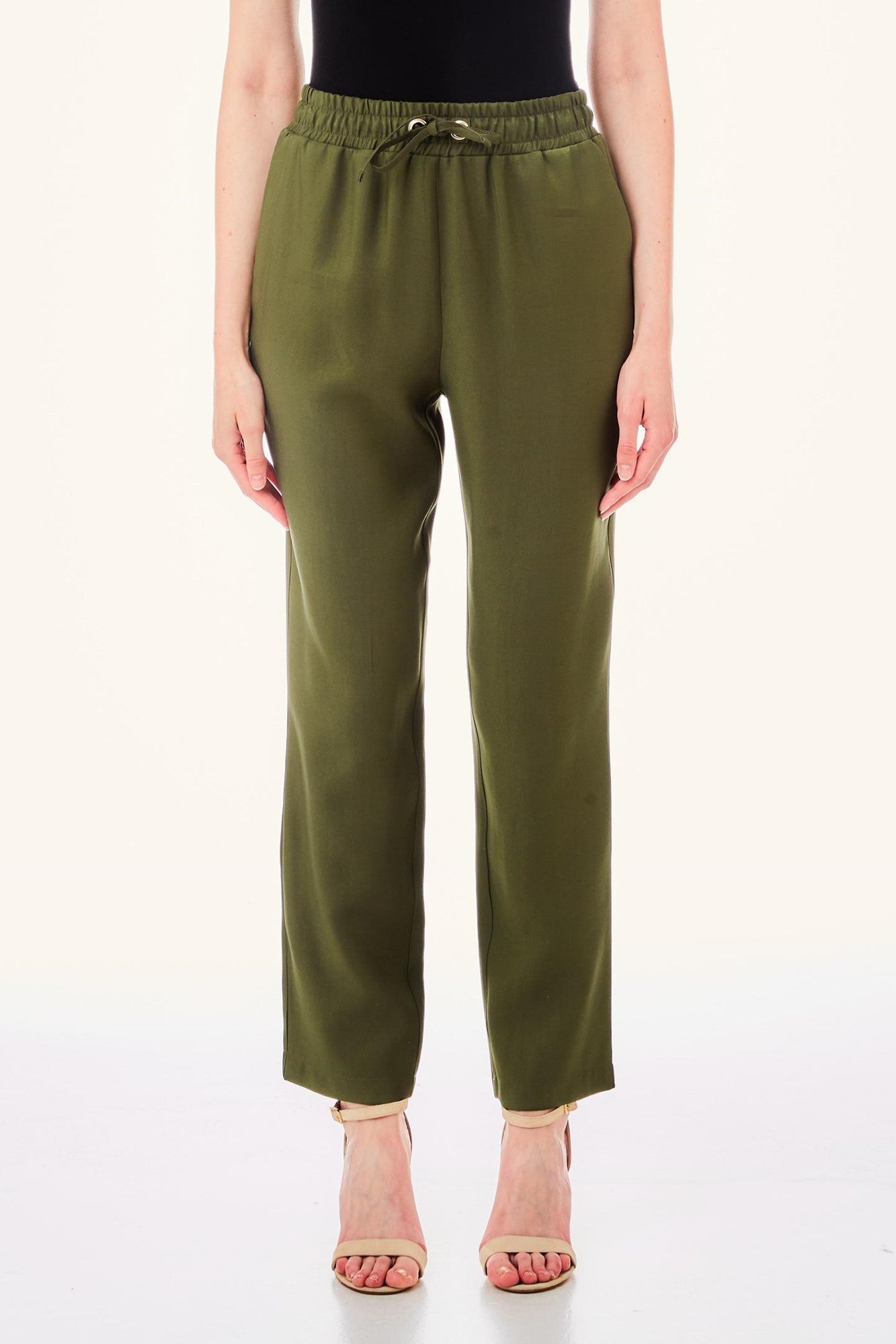 Pantaloni de jogging Liu Jo cu elastic în talie si buzunare laterale. IMBRACAMINTE LIU JO Kaki 38 805494471704