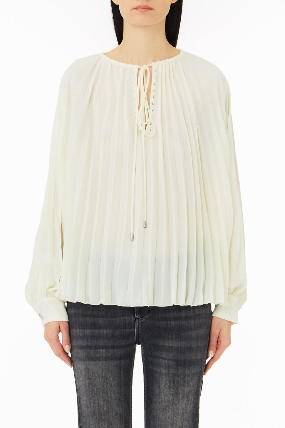 Camasa Dama LIU JO model in pliuri IMBRACAMINTE LIU JO Alb 38 8054944145725