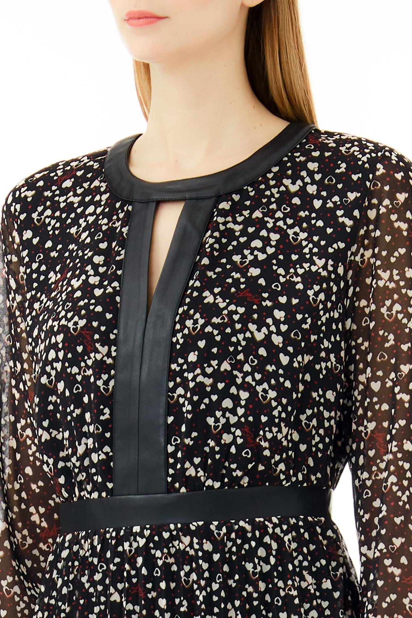 Rochie Dama LIU JO cu insertii din imitatie de piele IMBRACAMINTE LIU JO   