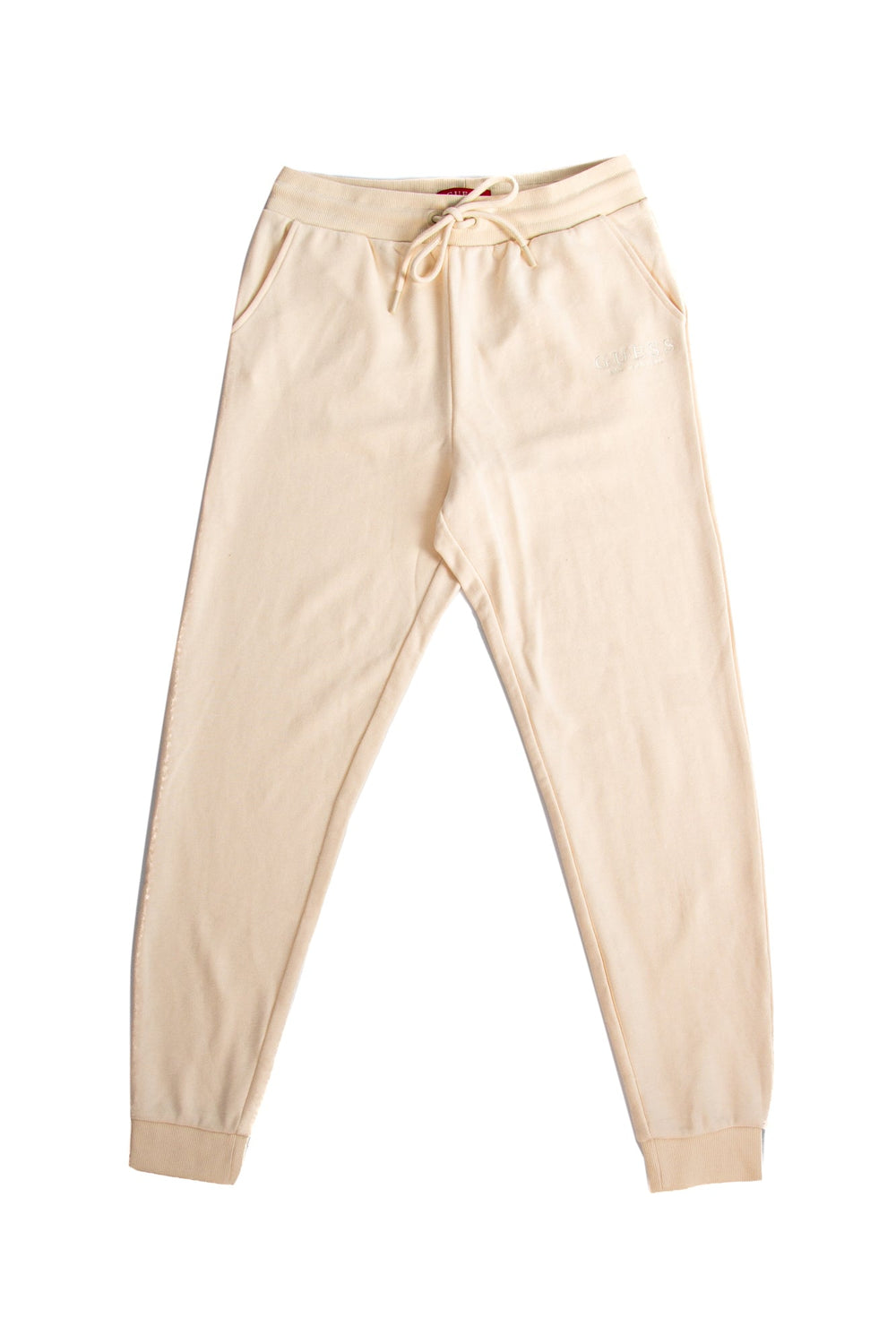 Pantaloni DAMA GUESS sport cu siret in talie si buzunare chino IMBRACAMINTE GUESS Bej XS 7622078981185