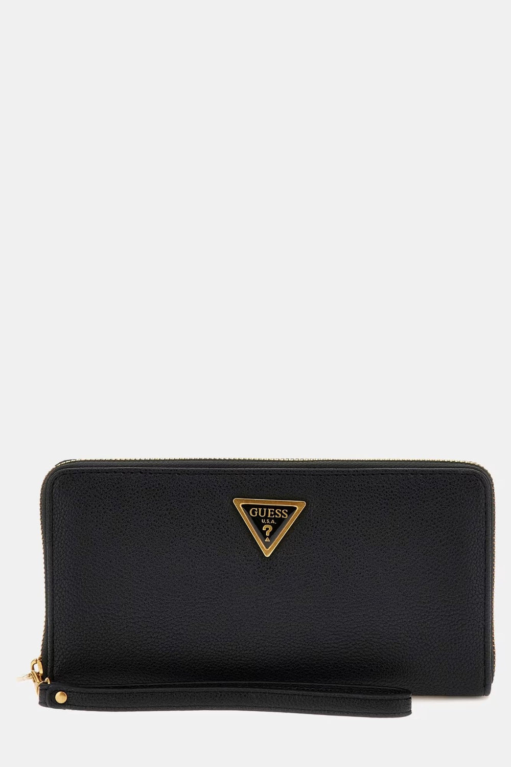 Portofel GUESS Dama Cu Logo Metalic Si Fermoar Auriu ACCESORII GUESS Negru ONE 190231816119