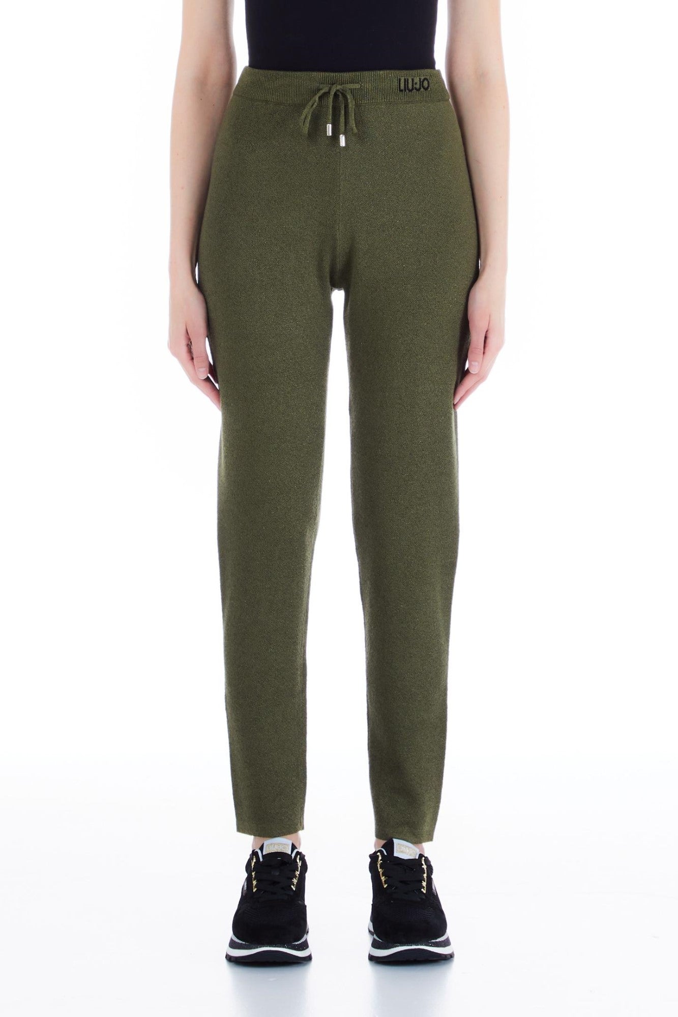 Pantaloni LIU JO de dama cu siret in talie IMBRACAMINTE LIU JO Kaki XS 8055130729576