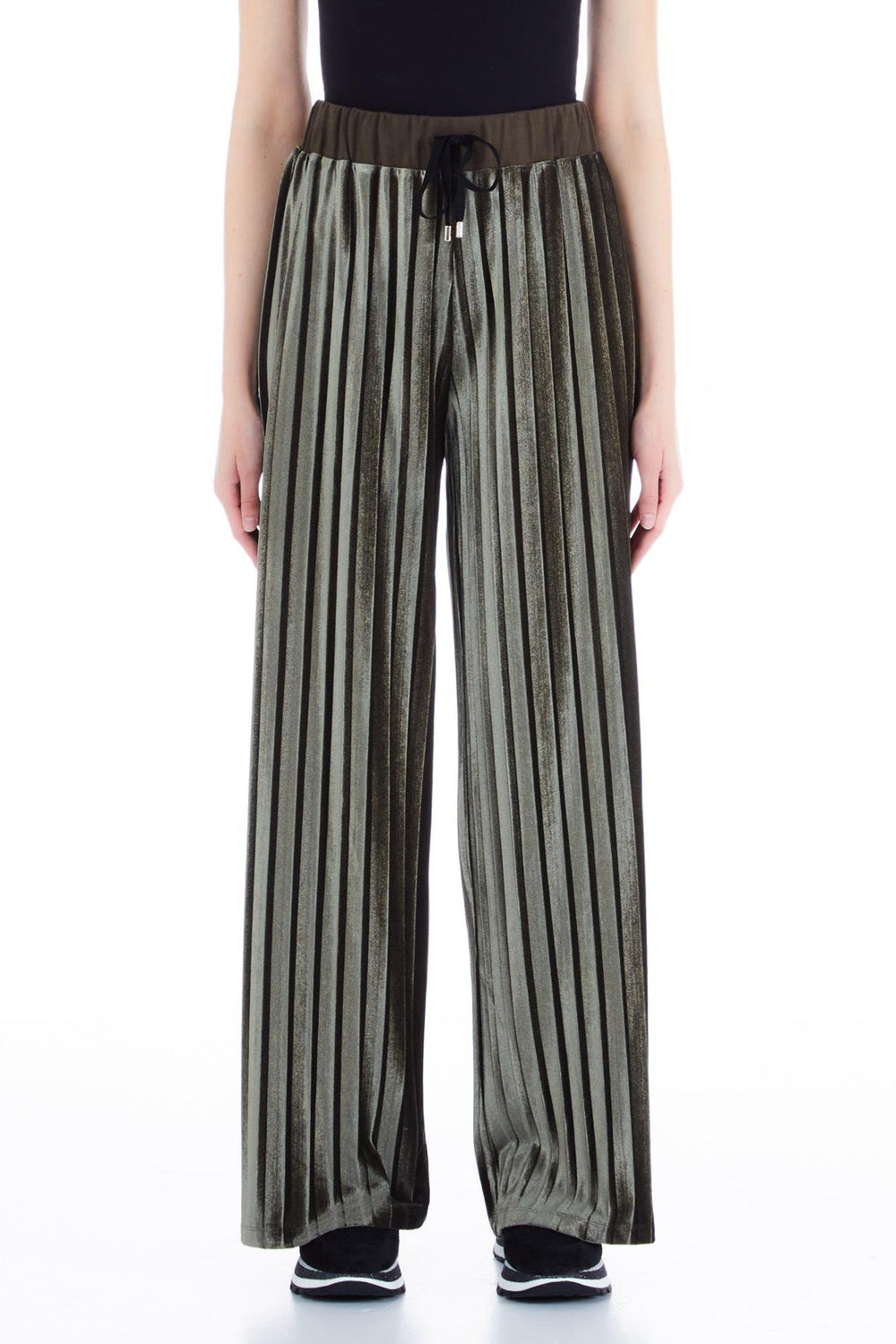Pantaloni DAMA LIU JO lejeri in pliuri IMBRACAMINTE LIU JO Kaki XS 8055130715791