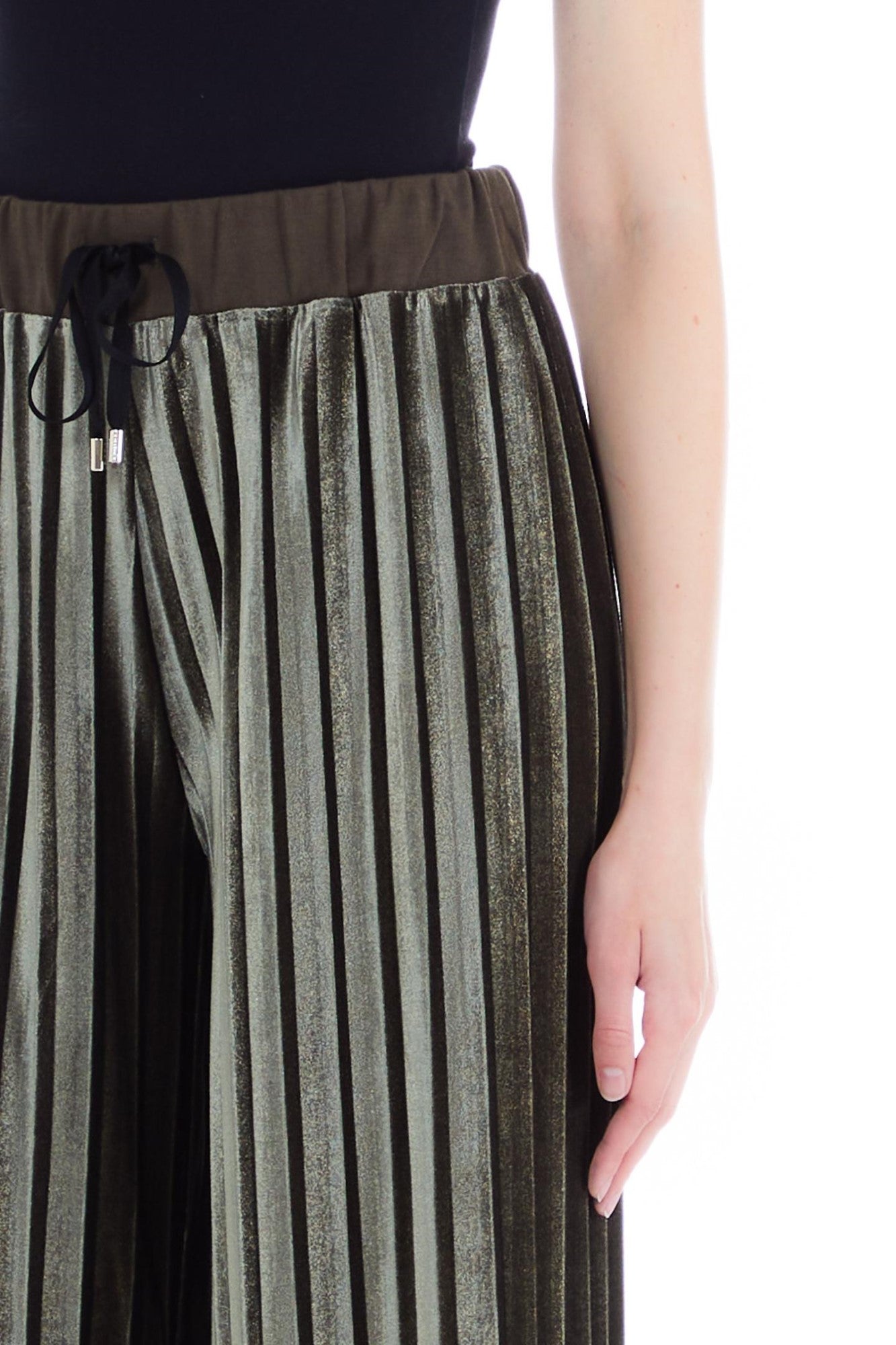Pantaloni DAMA LIU JO lejeri in pliuri IMBRACAMINTE LIU JO   
