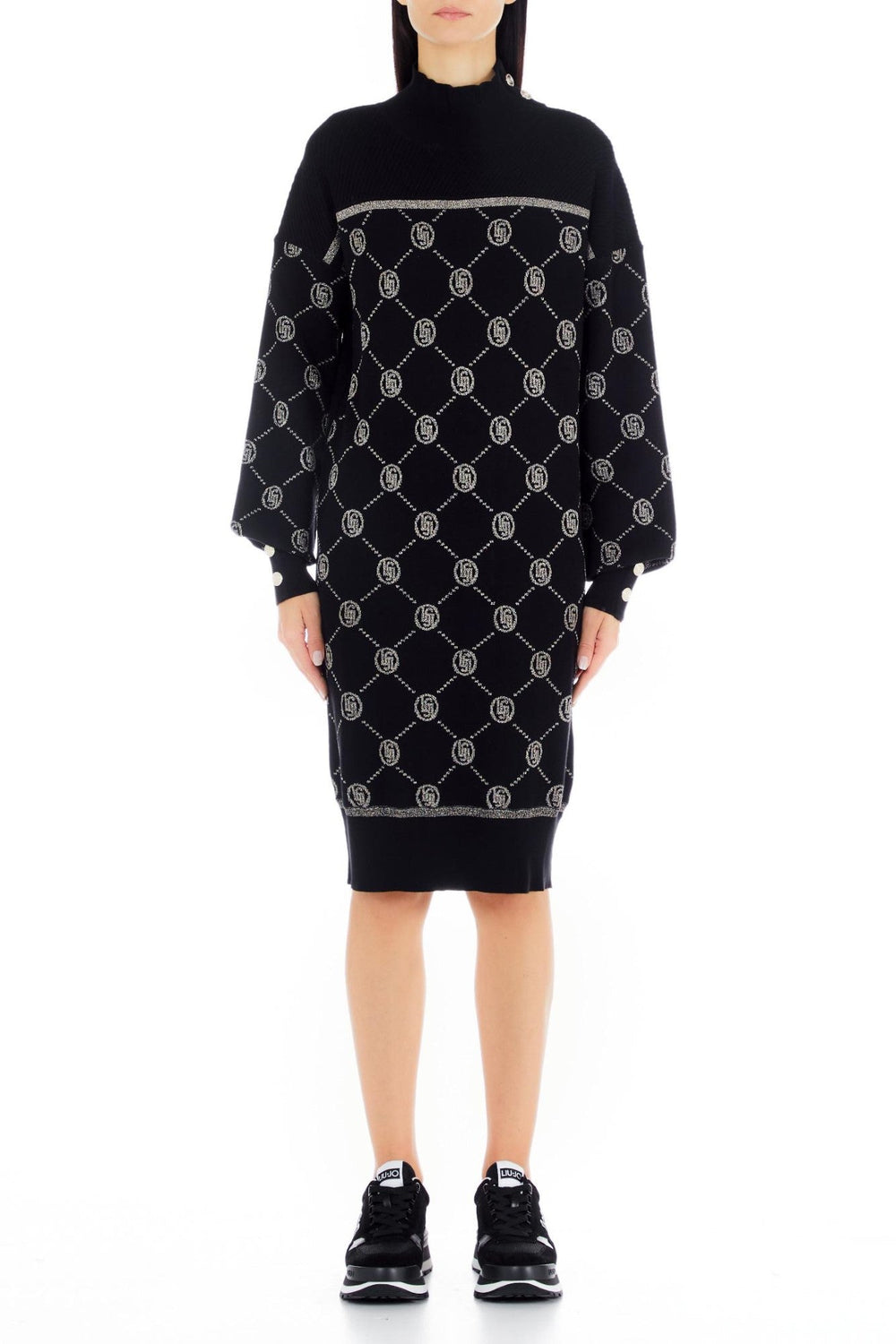 Rochie LIU JO de dama cu imprimeu logo IMBRACAMINTE LIU JO Negru XS 8055130728913