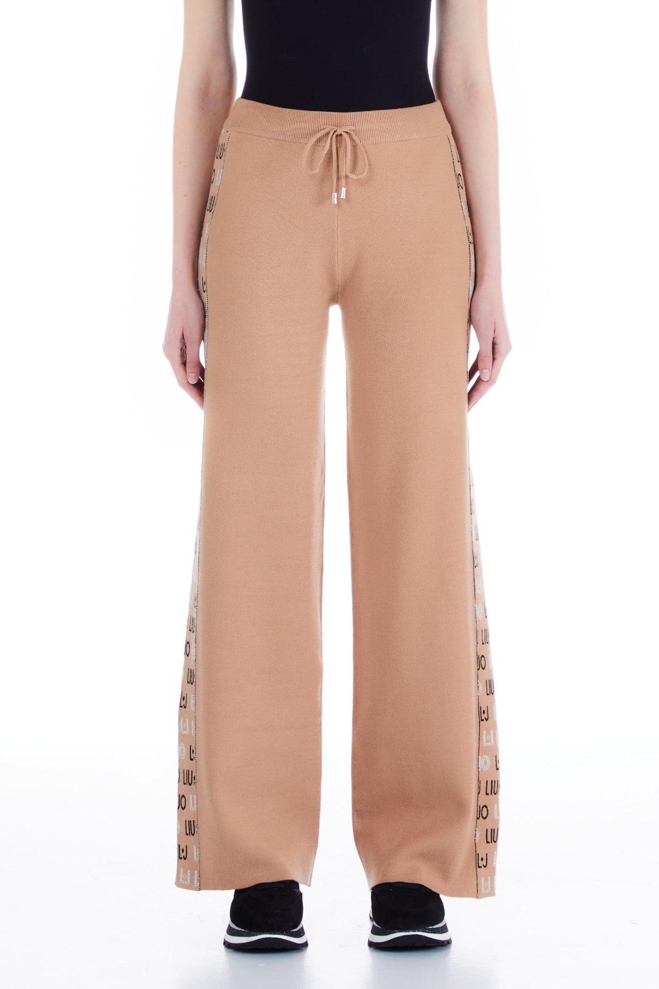 Pantaloni DAMA LIU JO evazati cu siret IMBRACAMINTE LIU JO Bej XS 8055130729996