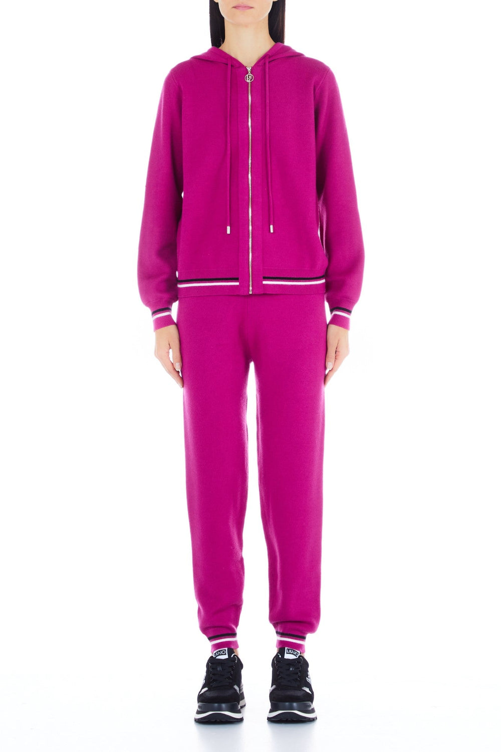 Trening LIU JO de dama sport hanorac cu gluga si inchidere cu fermoar IMBRACAMINTE LIU JO Roz XS 805513073041