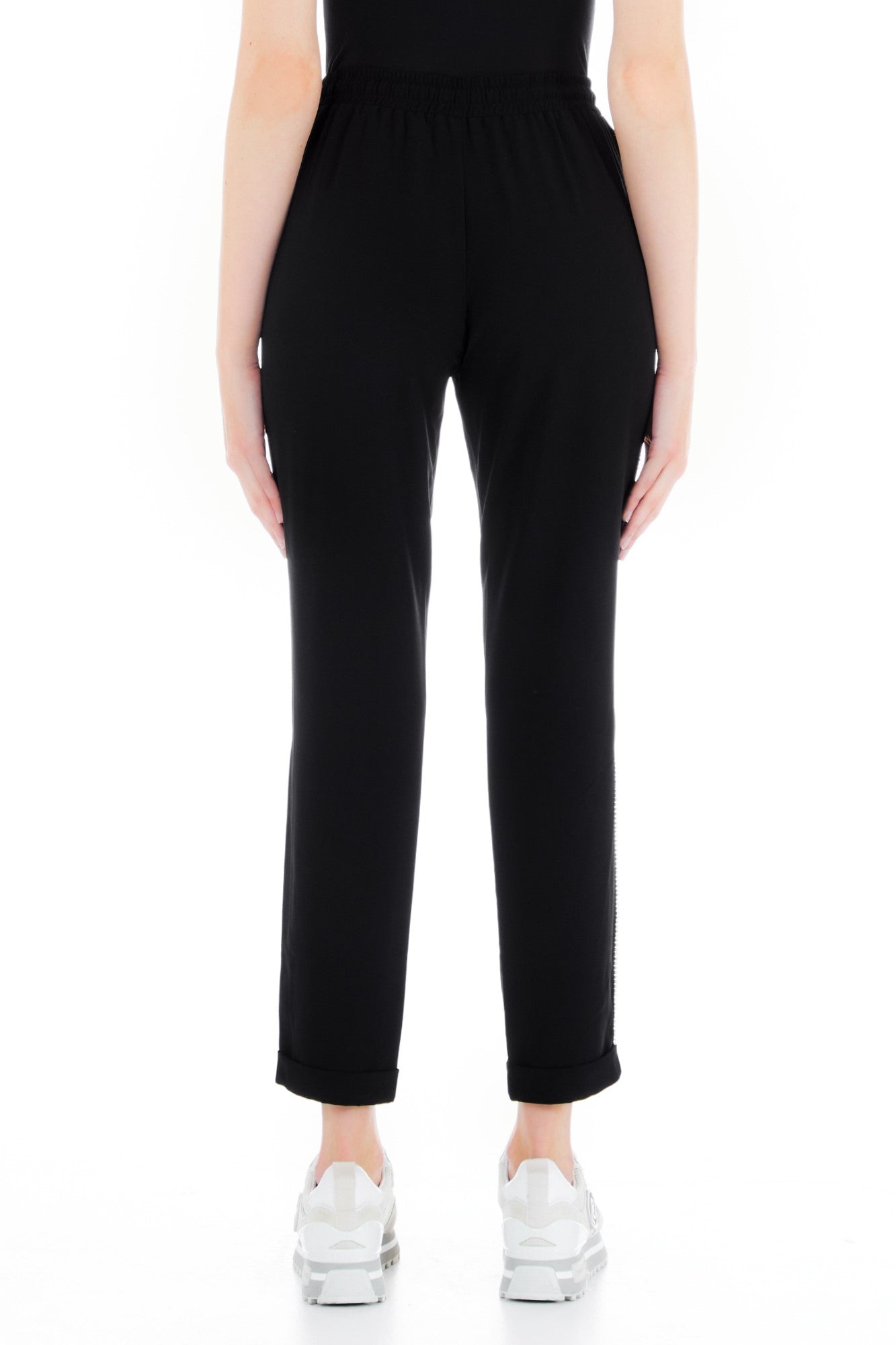 Pantaloni LIU JO de dama cu siret si logo la buzunar IMBRACAMINTE LIU JO   