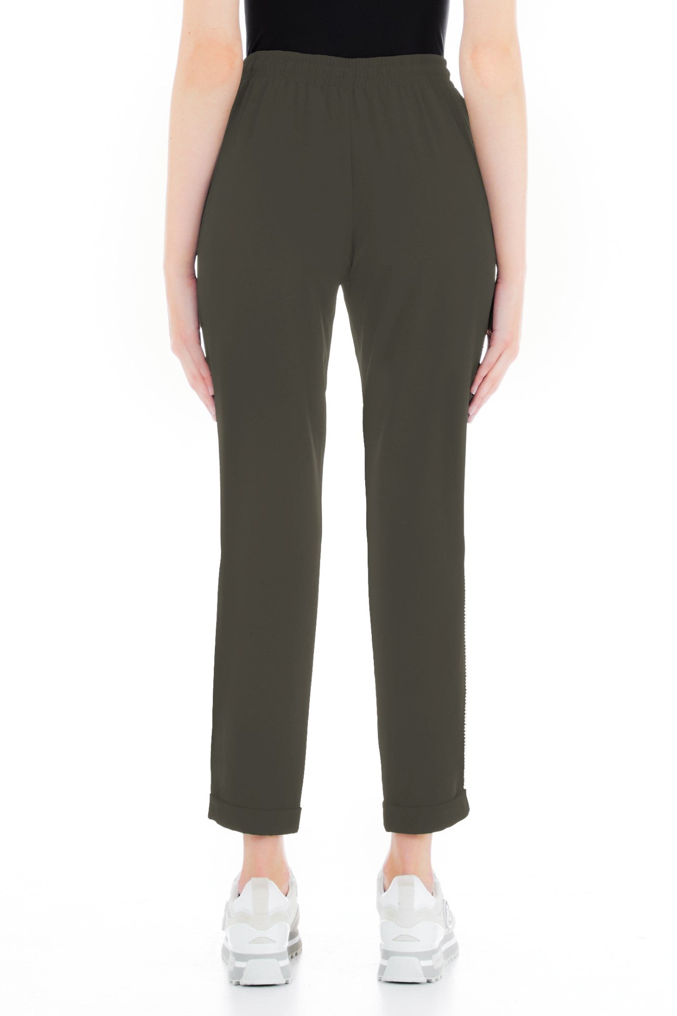 Pantaloni LIU JO de dama cu siret si logo la buzunar IMBRACAMINTE LIU JO   