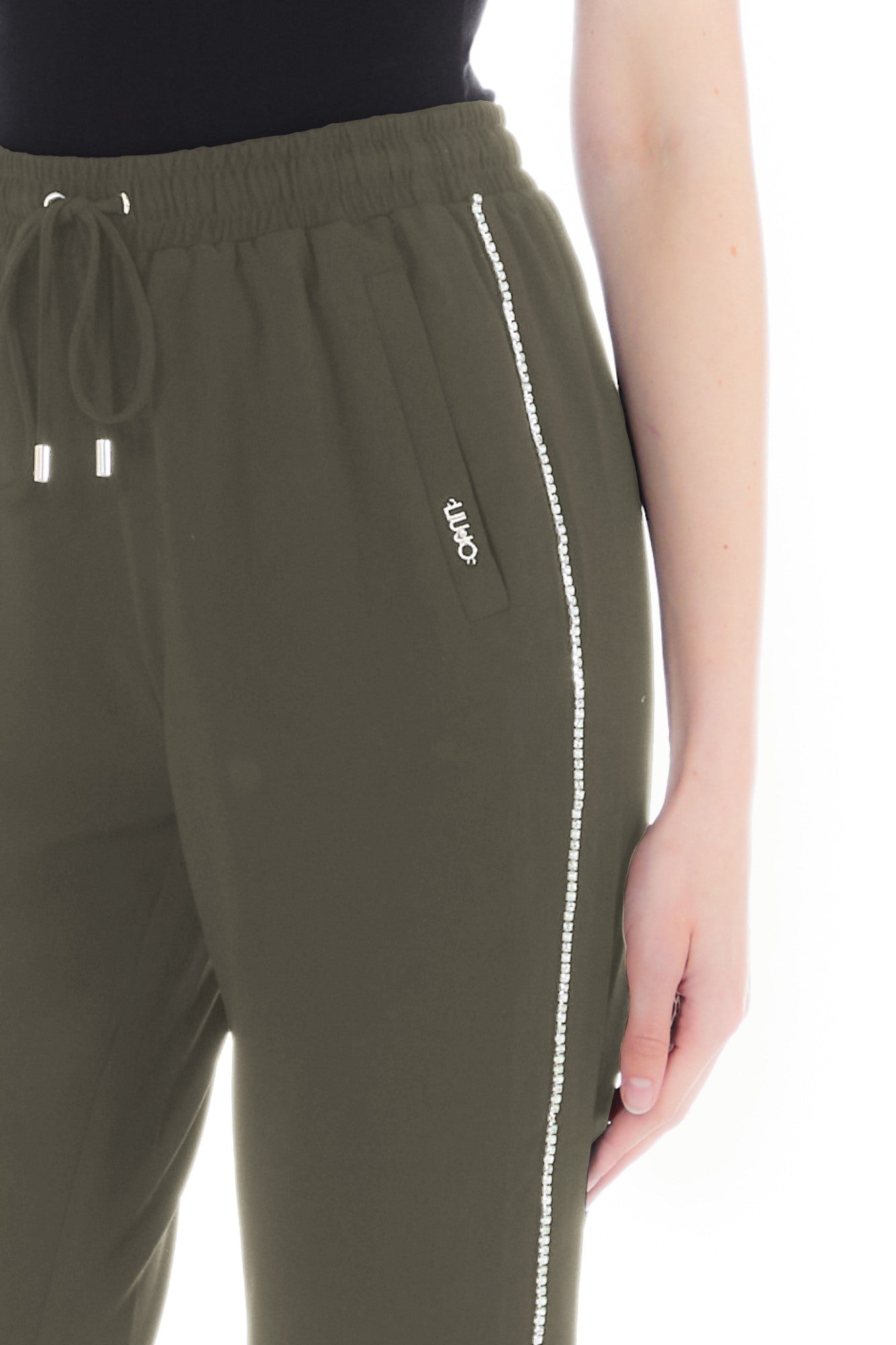 Pantaloni LIU JO de dama cu siret si logo la buzunar IMBRACAMINTE LIU JO   