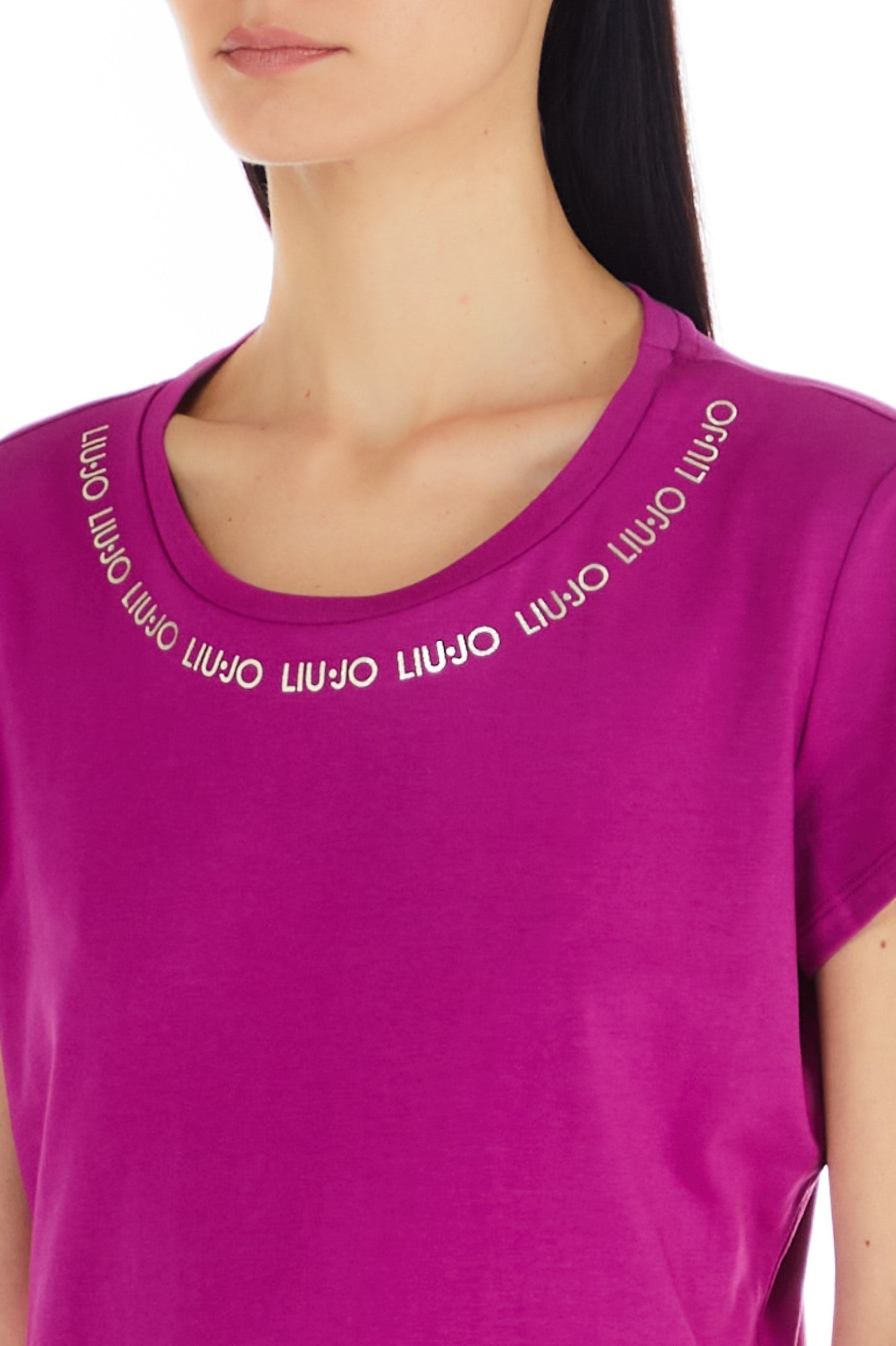 Tricou LIU JO de dama cu imprimeu logo la baza gatului IMBRACAMINTE LIU JO   