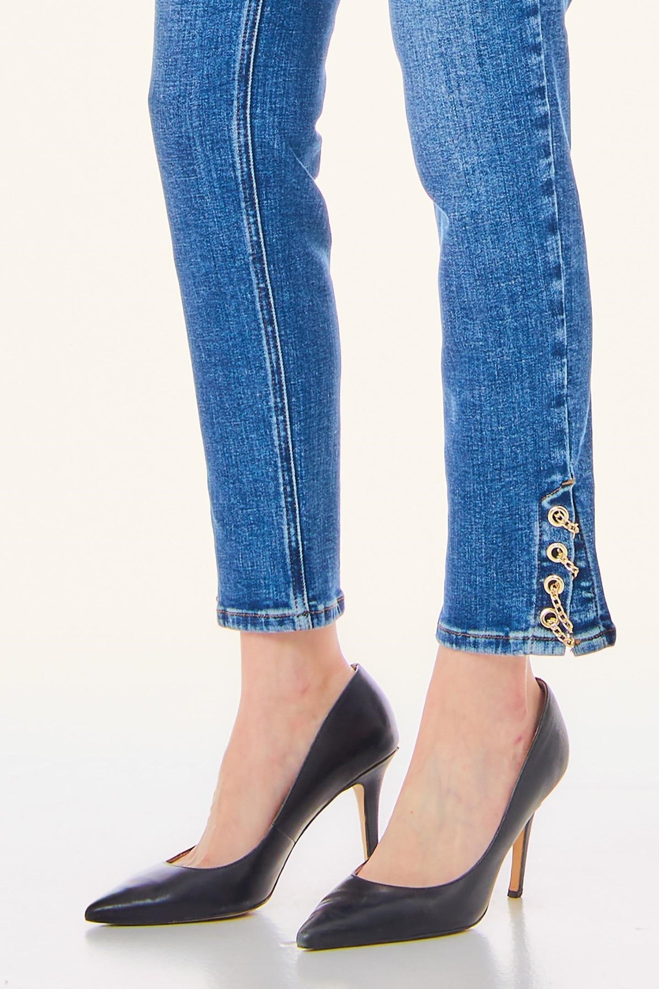 Pantaloni JIU JO Denim cu lanturi IMBRACAMINTE LIU JO   