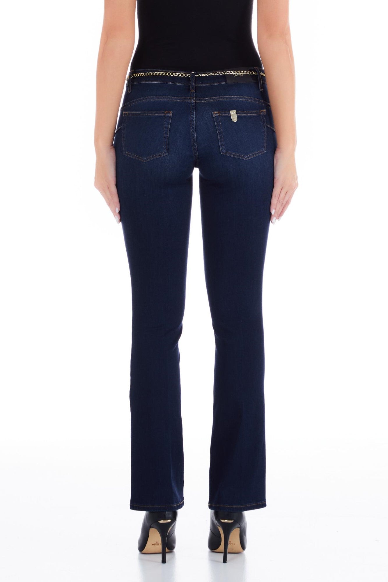 Pantaloni DAMA LIU JO cu accesoriu lantic IMBRACAMINTE LIU JO   