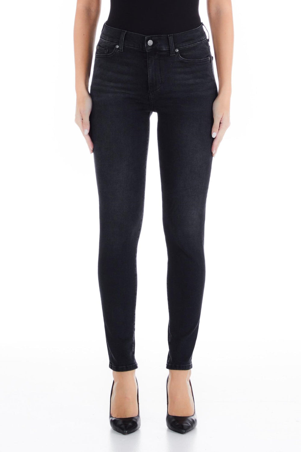 Pantaloni Denim DAMA LIU JO Cu Talie Inalta Si Cigarette Fit IMBRACAMINTE LIU JO Negru 24 8055130746719