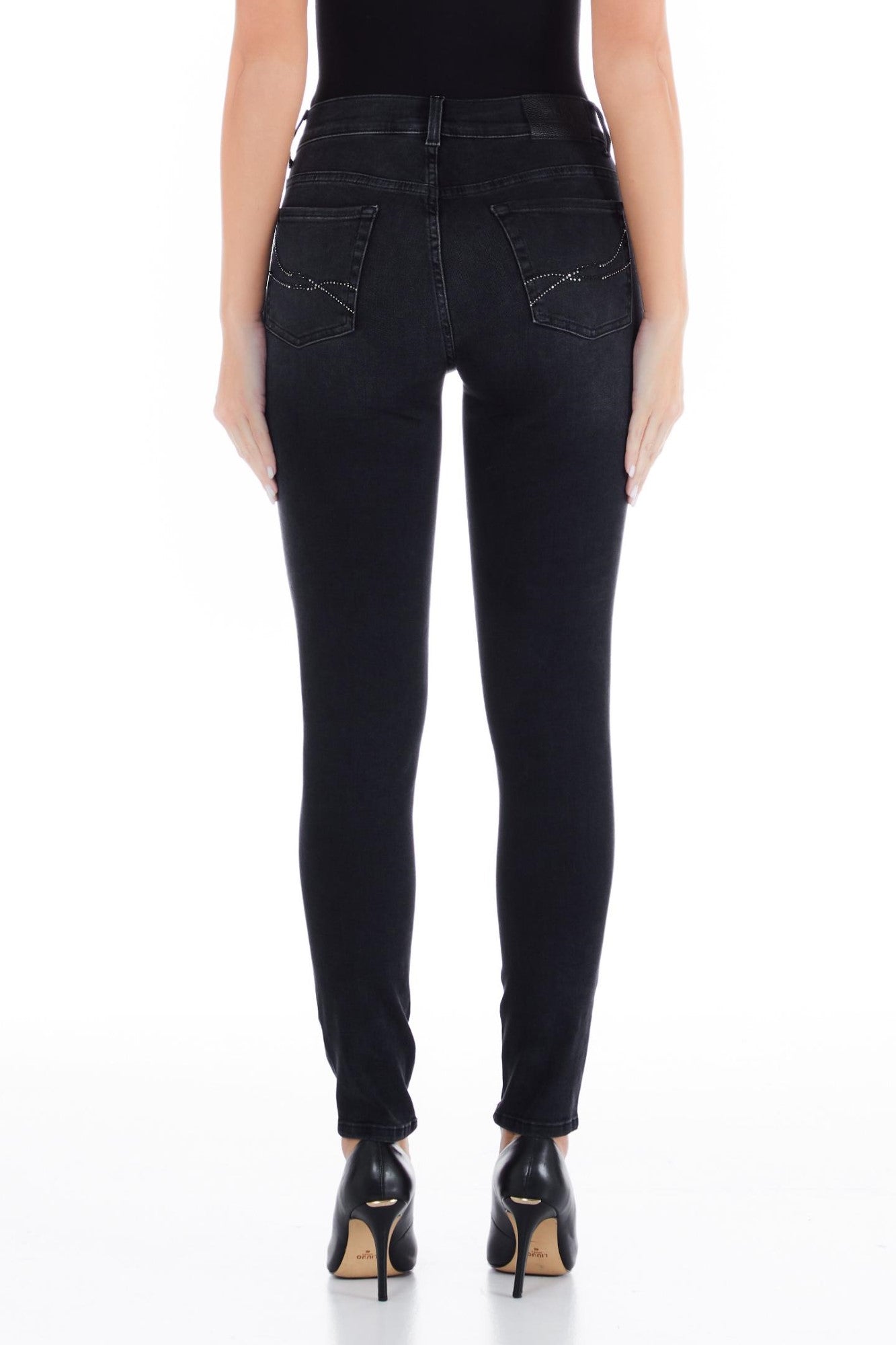 Pantaloni Denim DAMA LIU JO Cu Talie Inalta Si Cigarette Fit IMBRACAMINTE LIU JO   
