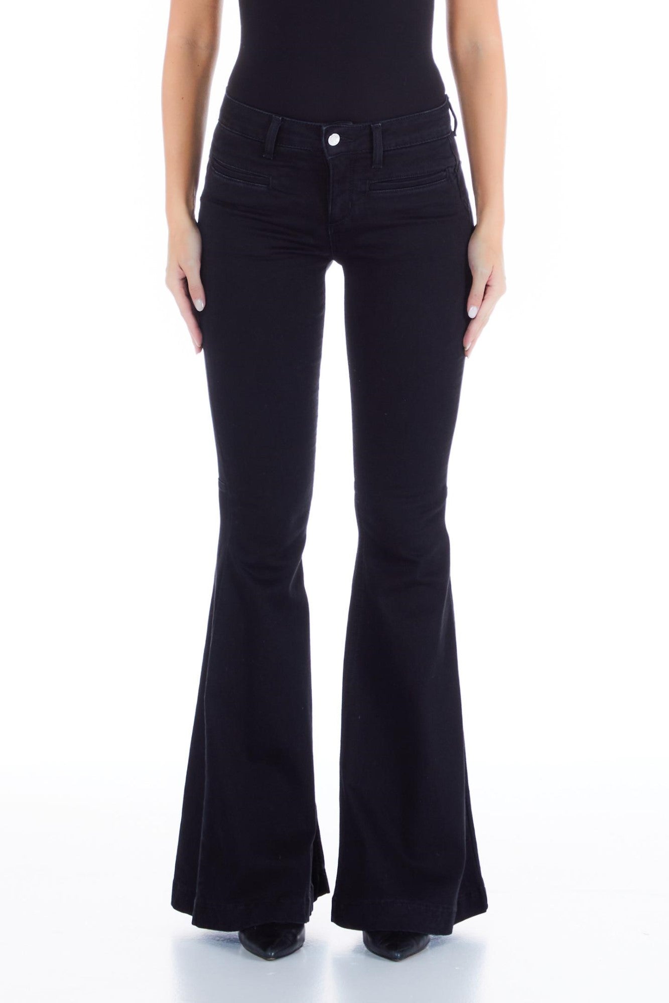 Pantaloni DAMA LIU JO din denim evazati IMBRACAMINTE LIU JO Negru 24 8055130768292