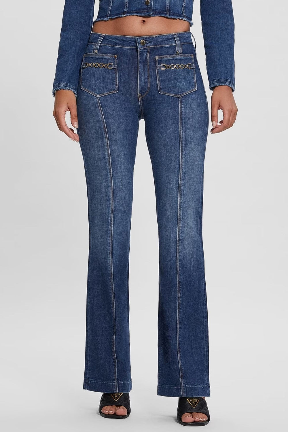 Pantaloni Denim GUESS evazati IMBRACAMINTE GUESS Albastru 24 7624926242059