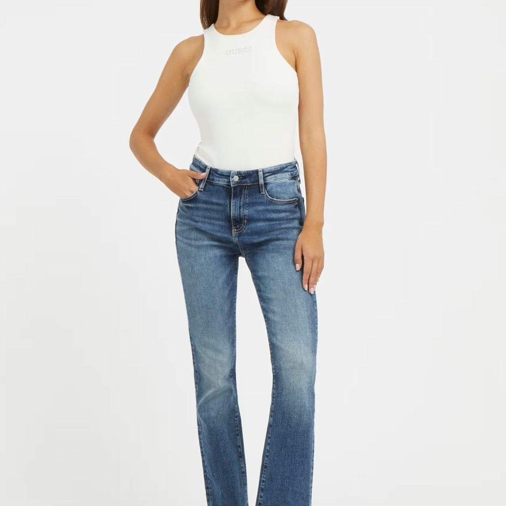 
                      
                        Pantaloni Denim GUESS De Dama Cu Talie Inalta Si Usor Evazati IMBRACAMINTE GUESS   
                      
                    