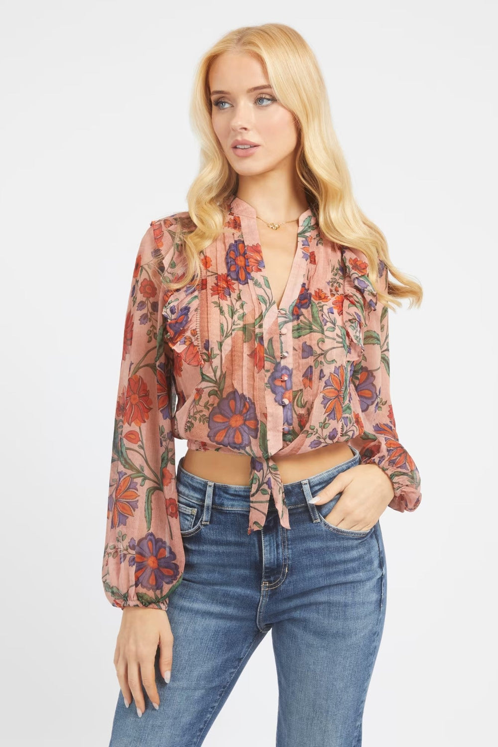 Camasa GUESS florala IMBRACAMINTE GUESS Print XS 7622336672145