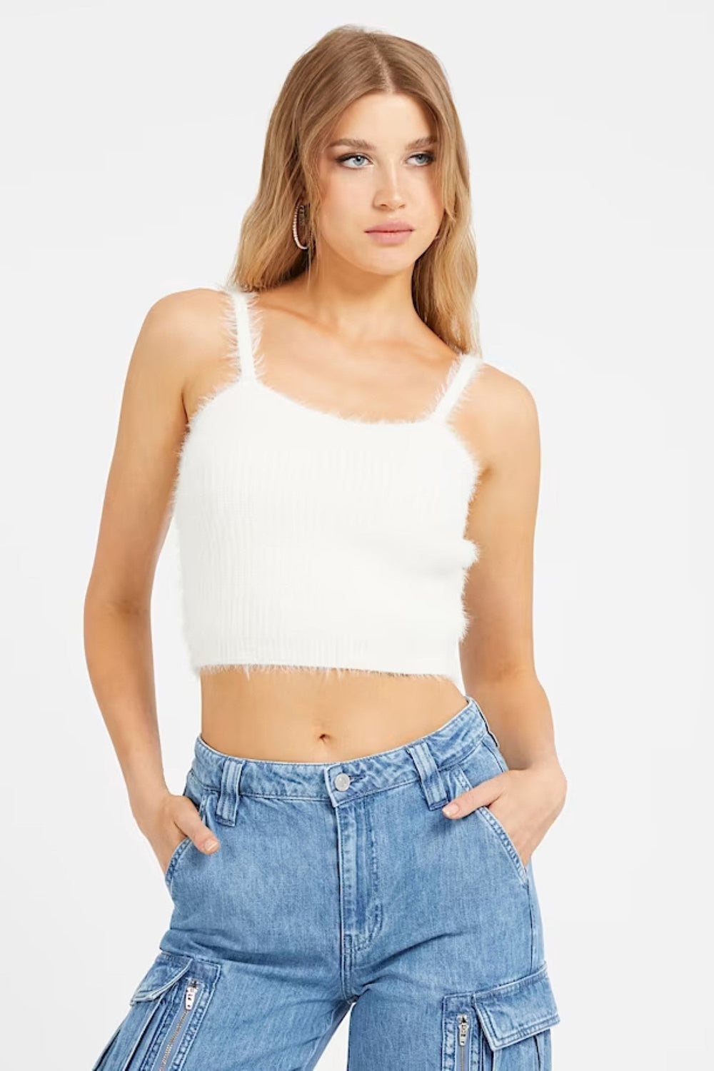 Top GUESS cu bretele IMBRACAMINTE GUESS Bej XS 7624926109253